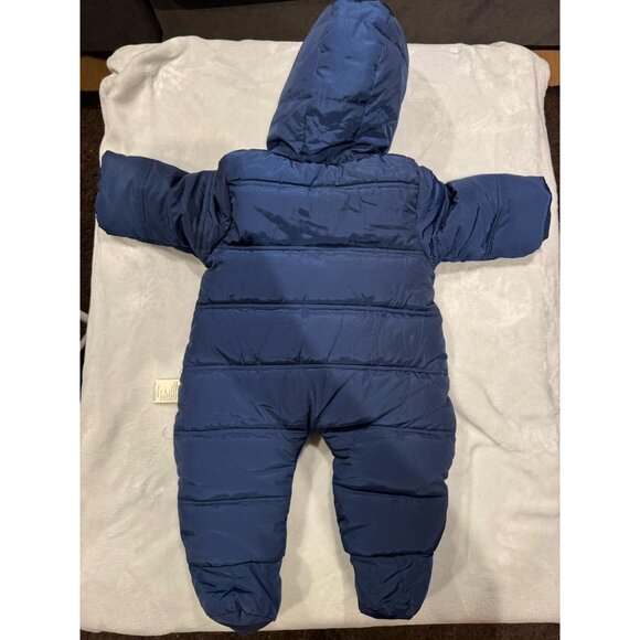 Infant Snow Suit Blue And Hood 6-12 Months, Winter Suit Murmur Bear  Warm 66cm - Picture 2 of 4
